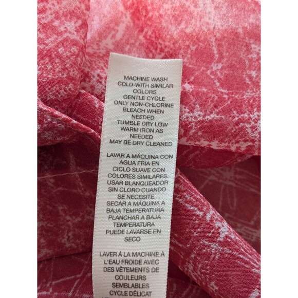 CHICO'S Easywear By Top Women's Size M/1 Pink Ombre Abstract Sheer Geometric - Picture 12 of 14